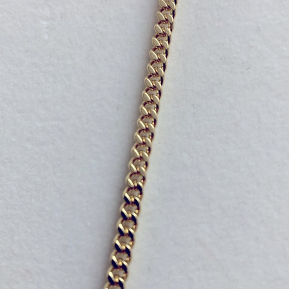 Pink/Blue Heart in Golden Rectangle Necklace - Picture 6 of 6